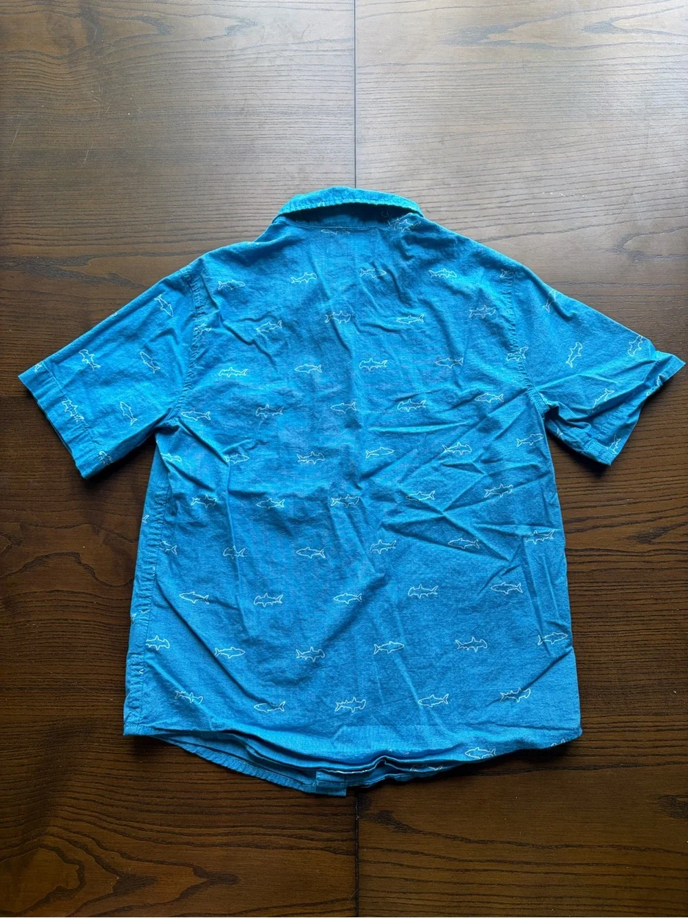 Old Navy Boy's Short-Sleeve Button-Down Shirt in Blue